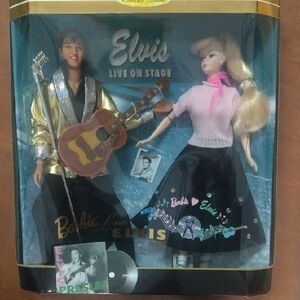 1996 Barbie Loves Elvis Live on Stage Set with Gold and Pink